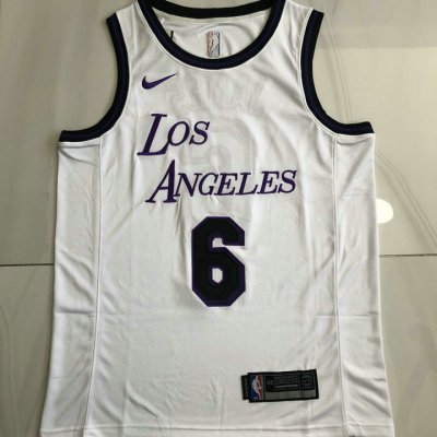 NBA 6 James Lakers 22-23 city authentique Maillot blanc XS-XXL